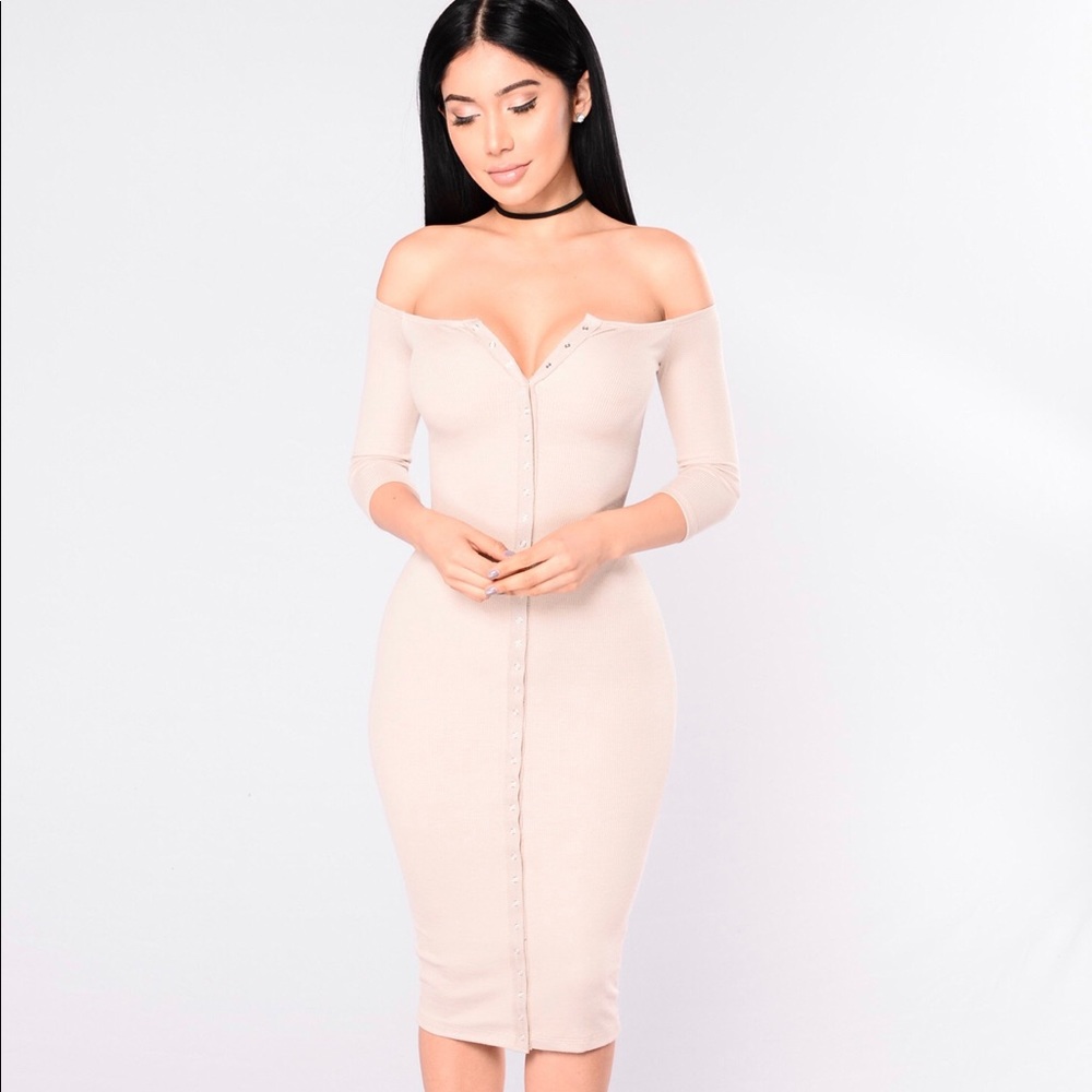 Fashion Nova | Puppy Love Dress | Taupe | Medium